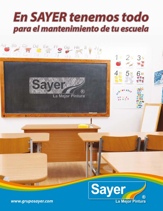 Catálogo Sayer en Heróica Puebla de Zaragoza | Folleto Mantenimiento Escolar | 28/7/2023 - 27/10/2023