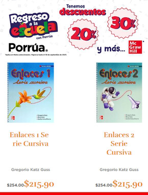 Ofertas de Librerías y Papelerías en Zapopan | Regreso a la Escuela Descuentos de Librería Porrúa | 16/8/2023 - 30/9/2023