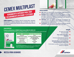 Catálogo Construrama en Ciudad de Apizaco | Ficha Técnica Cemento Multiplast | 22/8/2023 - 21/11/2023