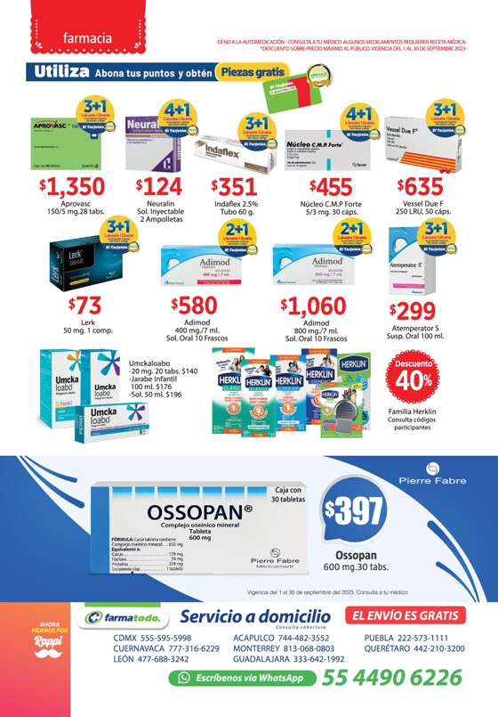 Catálogo Farmatodo en Santiago de Querétaro | Ofertas que te Harán Gritar Viva México! | 3/9/2023 - 30/9/2023