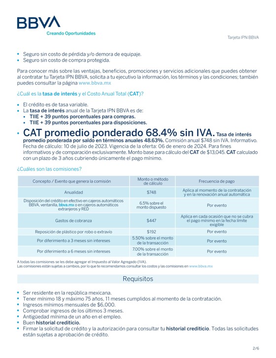 Catálogo BBVA Bancomer en Cuauhtémoc (CDMX) | TDC IPN | 3/9/2023 - 31/12/2023