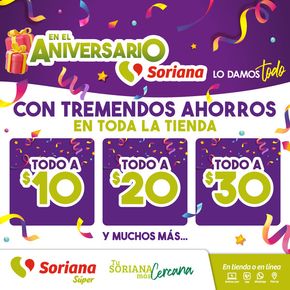 Ofertas de Supermercados en Benito Juárez (CDMX) | Aniversario Soriana Súper Nacional de Soriana Súper | 2/10/2023 - 12/10/2023