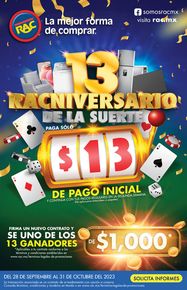 Ofertas de Tiendas Departamentales en Colima | Racniversario de la suerte de RAC | 2/10/2023 - 31/10/2023