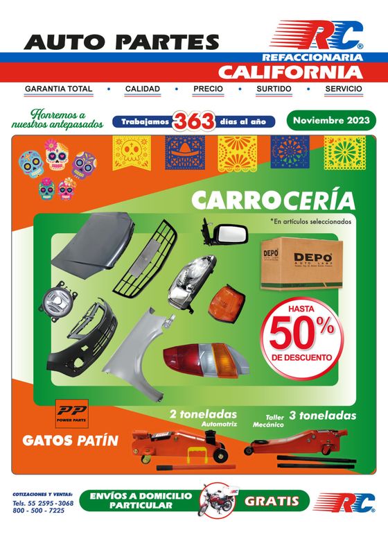 Catálogo Refaccionaria California en Ciudad de México | Boletín Noviembre | 2/11/2023 - 30/11/2023