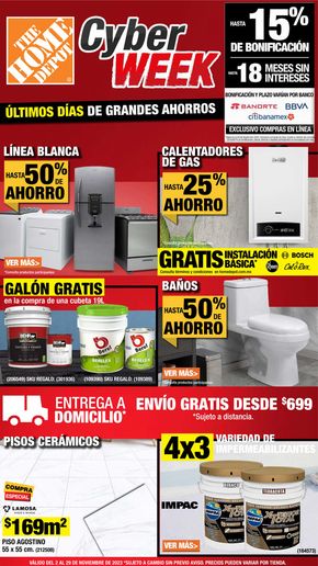 Catálogo The Home Depot en Soledad de Graciano Sánchez | Cyber Week - Últimos días de grandes ahorros | 22/11/2023 - 29/11/2023
