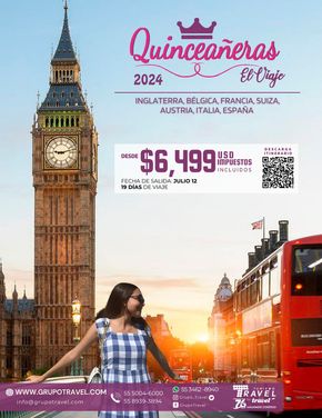 Ofertas de Viajes y Entretenimiento en Naucalpan (México) | Quinceañeras 2024 de Grupo Travel | 23/11/2023 - 1/4/2024