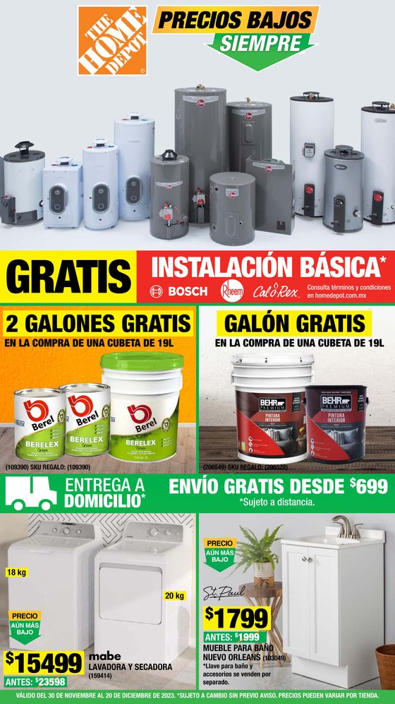 Catálogo The Home Depot en Cuajimalpa de Morelos | The Home Depot - Precios bajos SIEMPRE | 30/11/2023 - 20/12/2023