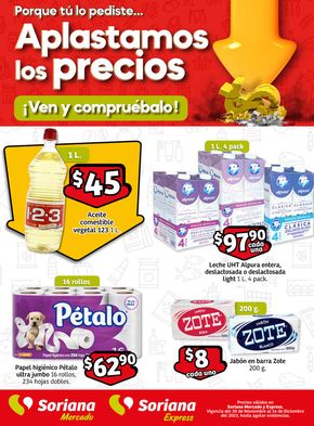 Catálogo Soriana Express en Tlajomulco de Zúñiga | Aplastamos los precios | 1/12/2023 - 14/12/2023