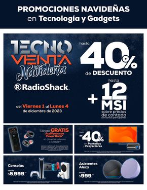 Ofertas de Electrónica en Álvaro Obregón (CDMX) | TecnoVenta Navideña de RadioShack | 1/12/2023 - 4/12/2023