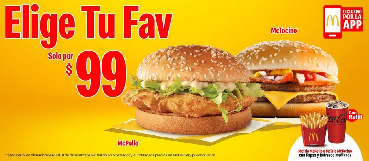 Catálogo McDonald's en Ciudad de México | Elige tu fav | 18/12/2023 - 31/12/2024