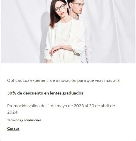 Catálogo Scotia Bank en Benito Juárez (CDMX) | 30% de descuento en Opticas Lux con ScotiaBank | 5/1/2024 - 30/4/2024