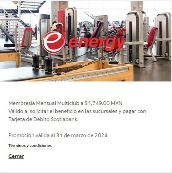 Catálogo Scotia Bank en Ciudad Obregón | Membresia Mensual a $1749 con ScotiaBank | 5/1/2024 - 31/3/2024