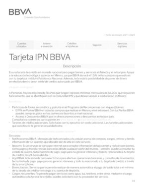 Ofertas de Bancos y Servicios en Monterrey | Tarjeta IPN BBVA de BBVA Bancomer | 12/1/2024 - 28/4/2024