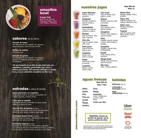 Ofertas de Restaurantes en Cuajimalpa de Morelos | Menu La Buena Tierra de La Buena Tierra | 15/1/2024 - 31/12/2024