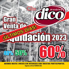 Ofertas de Hogar en Colima | Muebles Dico Liquidacion Centro Febrero de Muebles Dico | 2/2/2024 - 29/2/2024
