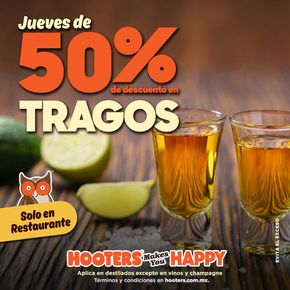 Ofertas de Restaurantes en Iztapalapa | Promociones Hooters de Hooters | 2/2/2024 - 29/2/2024