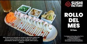 Ofertas de Restaurantes en Tepic | Rollo del mes de Sushi Factory | 8/2/2024 - 29/2/2024