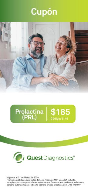 Ofertas de Farmacias y Salud en La Ermita | Cupón Prolactina de Quest Diagnostics | 13/2/2024 - 31/3/2024
