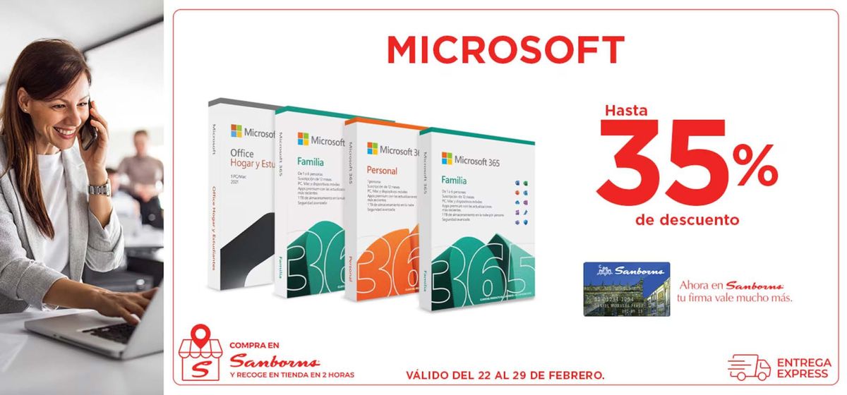 Catálogo Sanborns en Venustiano Carranza | 35% off en Microsoft | 23/2/2024 - 29/2/2024