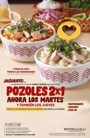 Ofertas de Restaurantes en Tláhuac | Promociones del mes de Potzollcalli | 28/2/2024 - 29/2/2024