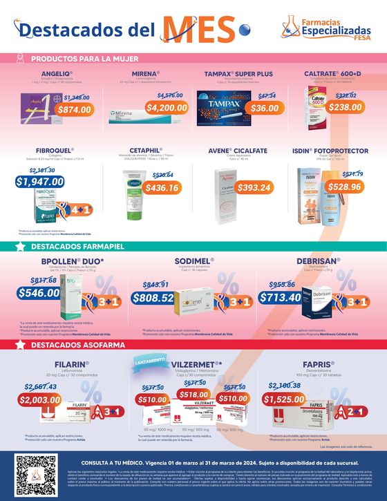 Catálogo Farmacias Especializadas en Villahermosa | Destacados del mes | 5/3/2024 - 31/3/2024