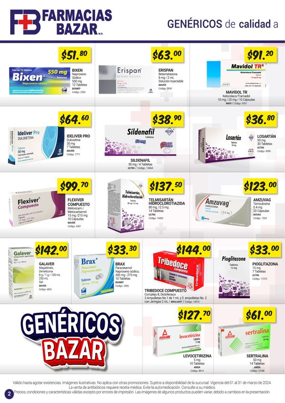 Catálogo Farmacias Bazar en Kanasín | Folleto del mes | 5/3/2024 - 31/3/2024