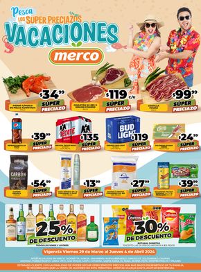 Ofertas de Supermercados en Pesquería (Nuevo León) | Pesca los Super Preciazos - Vacaciones de Merco | 29/3/2024 - 4/4/2024