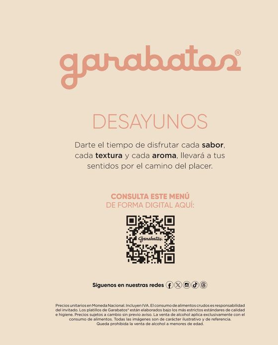 Catálogo Garabatos en Cuauhtémoc (CDMX) | Menú Comida General | 27/3/2024 - 31/12/2024