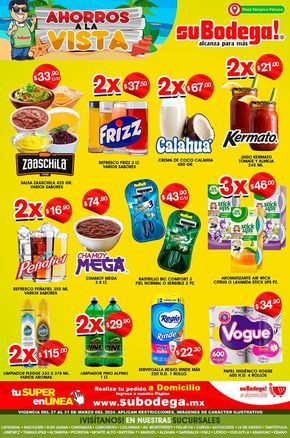 Ofertas de Supermercados en Ebano | Ahorros a la Vista de SuBodega | 28/3/2024 - 31/3/2024