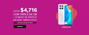 Catálogo AT&T | Honor X6S desde $4716 | 9/4/2024 - 30/4/2024