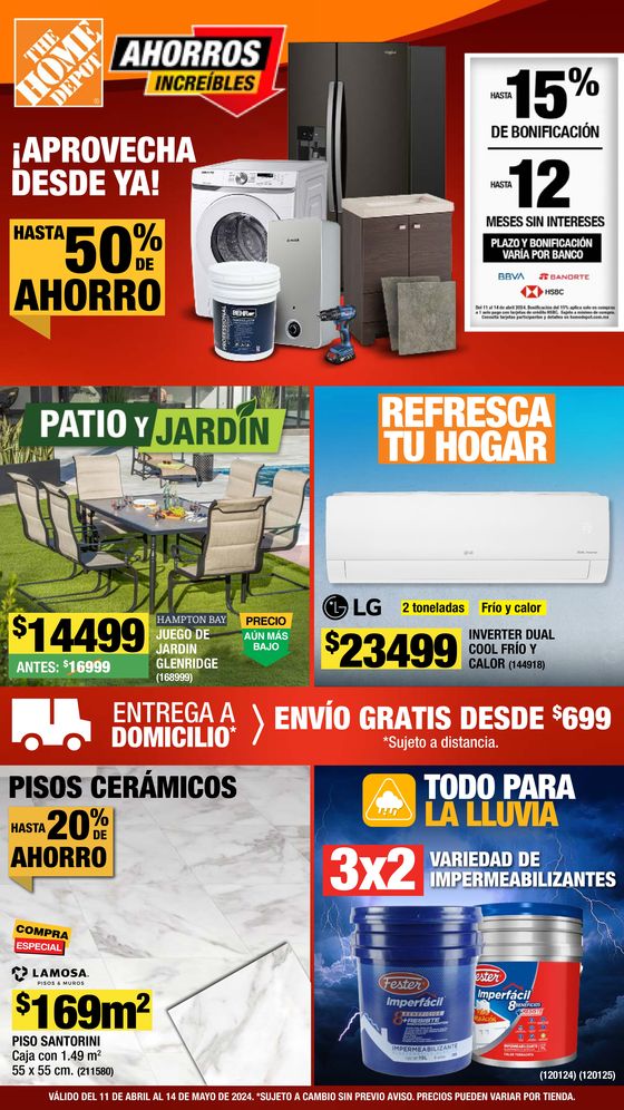 Catálogo The Home Depot en Tampico (Tamaulipas) | The Home Depot - Ahorros Increíbles | 11/4/2024 - 14/5/2024