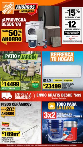 Catálogo The Home Depot en Cancún | The Home Depot - Ahorros Increíbles | 11/4/2024 - 14/5/2024