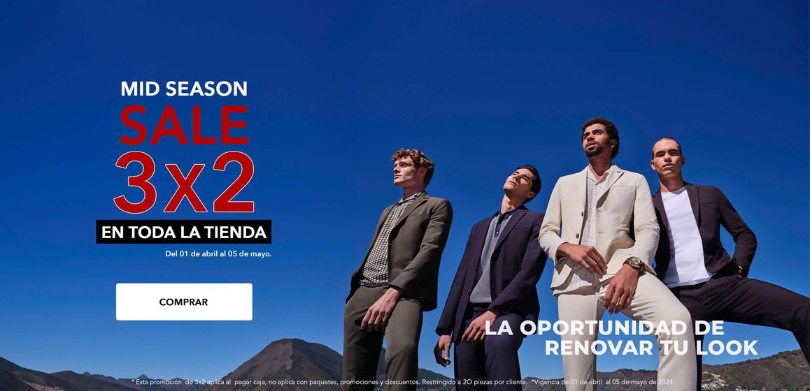 Catálogo Men's Fashion en Santiago de Querétaro | Mid-Season Sale | 12/4/2024 - 5/5/2024