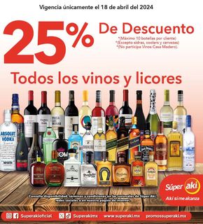 Catálogo Súper Aki en Tulum | 25% de descuento en vinos y licores | 18/4/2024 - 18/4/2024