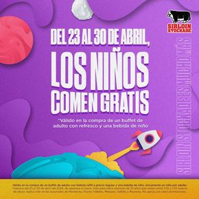 Catálogo Sirloin Stockade en San Nicolás de los Garza | Los niños comen gratis | 23/4/2024 - 30/4/2024