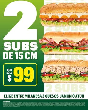 Catálogo Subway en Heróica Puebla de Zaragoza | Solo por $99 | 19/4/2024 - 3/7/2024