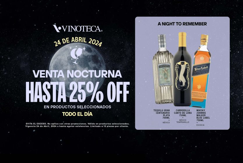 Catálogo Vinoteca en Torreón | Venta Nocturna | 24/4/2024 - 24/4/2024