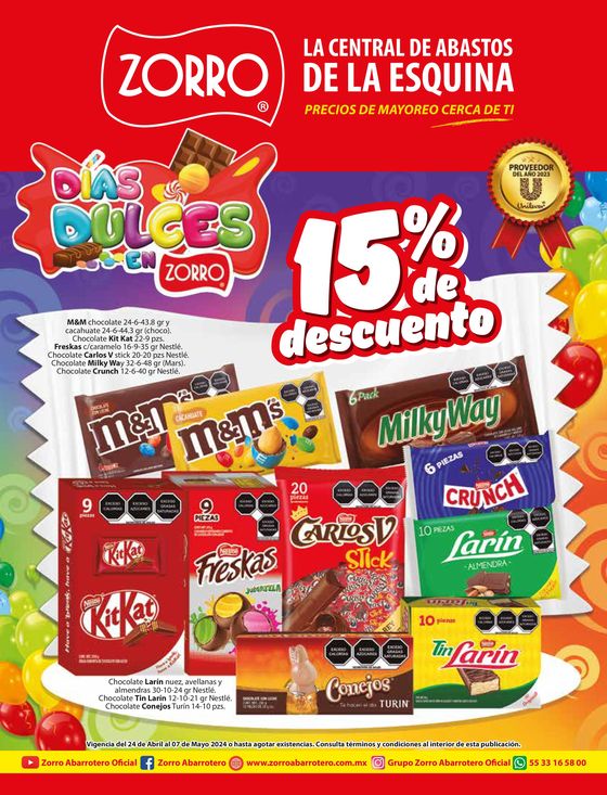 Catálogo Zorro en Ecatepec de Morelos | Días dulces | 25/4/2024 - 7/5/2024