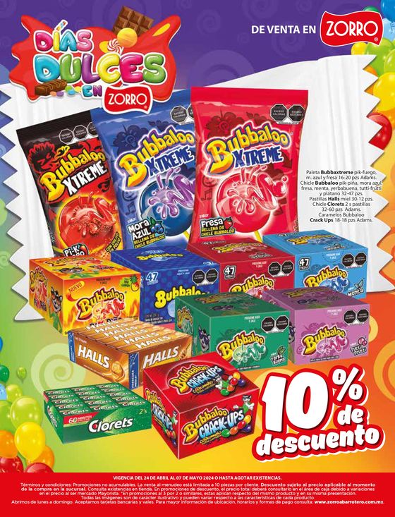 Catálogo Zorro en Ecatepec de Morelos | Días dulces | 25/4/2024 - 7/5/2024