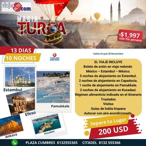 Ofertas de Viajes y Entretenimiento en Ciudad Benito Juárez | Magia Turca de Viajes Alto | 2/5/2024 - 31/5/2024
