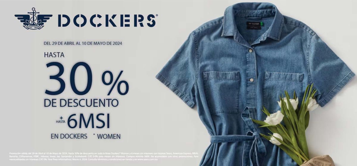 Catálogo Sears en Santiago de Querétaro | 30% de descuento en Dockers | 2/5/2024 - 10/5/2024