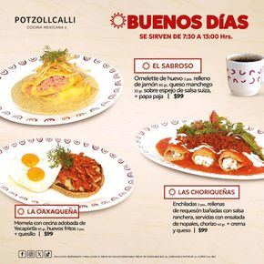 Ofertas de Restaurantes | Buenos Días de Potzollcalli | 3/5/2024 - 31/5/2024