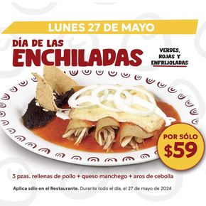 Ofertas de Restaurantes | Día de enchiladas de Potzollcalli | 27/5/2024 - 27/5/2024