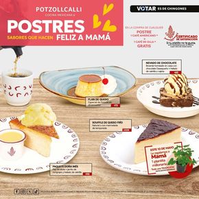 Ofertas de Restaurantes en Azcapotzalco | Postres de Potzollcalli | 3/5/2024 - 10/5/2024
