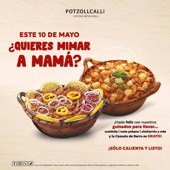 Catálogo Potzollcalli en Cuauhtémoc (CDMX) | Quieres mimar a mamá? | 3/5/2024 - 10/5/2024