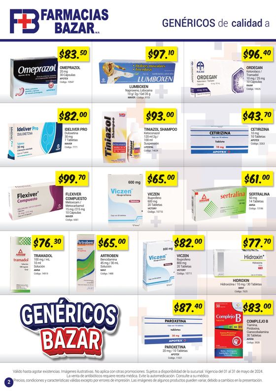 Catálogo Farmacias Bazar en Motul de Carrillo Puerto | Folleto del mes | 3/5/2024 - 31/5/2024