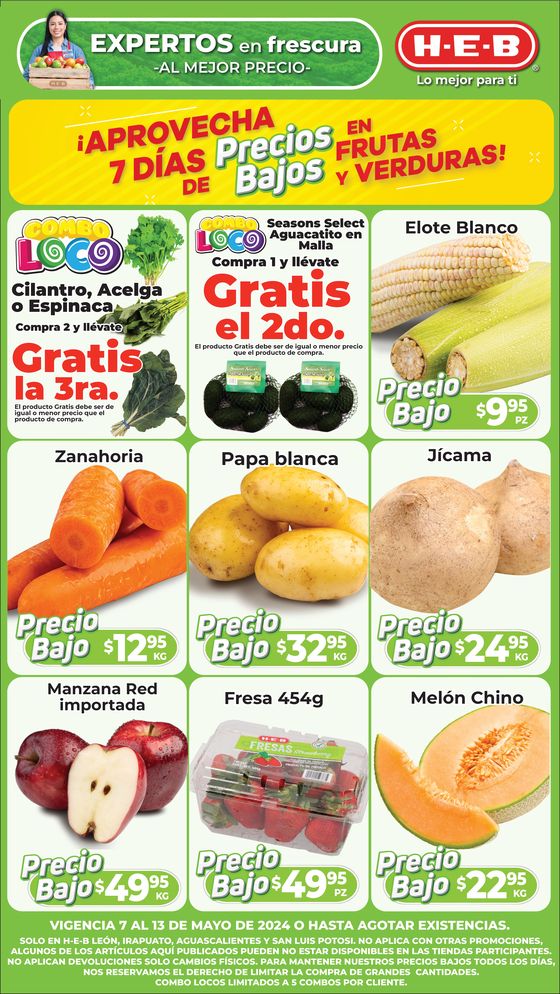 Catálogo HEB en Irapuato | Precios Bajos en Frutas y Verduras | 7/5/2024 - 13/5/2024