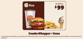 Catálogo Burger King en Benito Juárez (CDMX) | Combo Whopper + Cono | 9/5/2024 - 6/10/2024