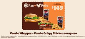 Catálogo Burger King en Culiacán Rosales | Combo Whopper | 9/5/2024 - 6/10/2024