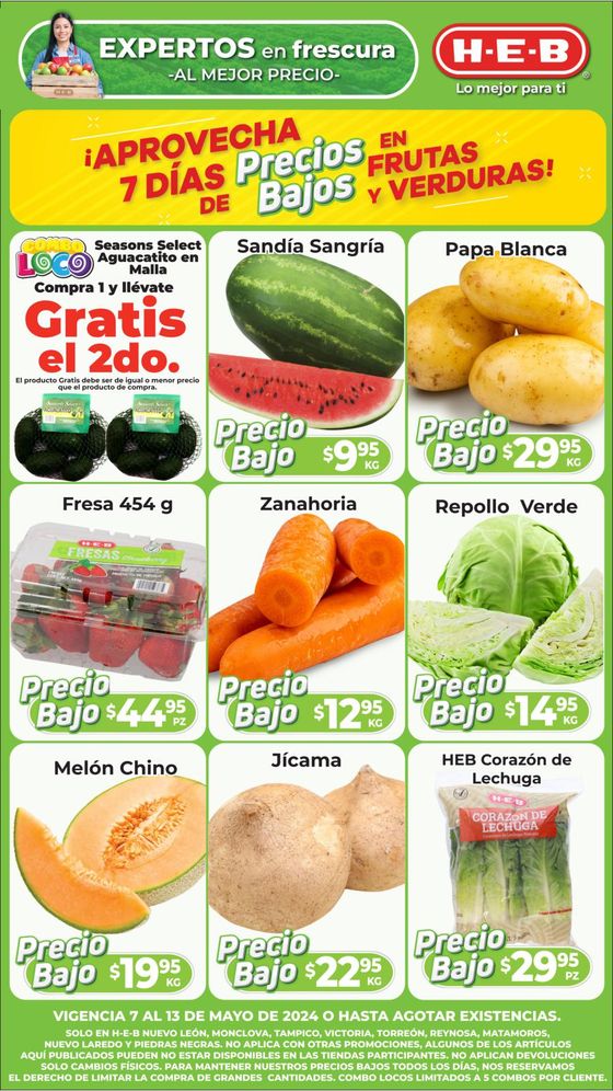Catálogo HEB en Saltillo | HEB - Precios Bajos en Frutas y Verduras | 10/5/2024 - 13/5/2024